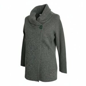 NEW Max Studio Wool Blend Sweater Cape Forest Green size 1X